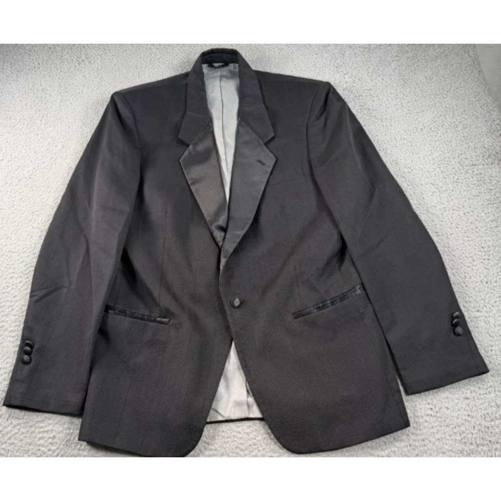 VTG Christian Dior Monsieur Tuxedo Blazer Jacket Mens 40L Black Peak Lapel Union